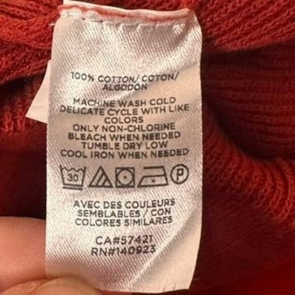 Loft Red Burnt Orange Crewneck Sweater Womens XXS Ribbed Office Classic Everyday - Picture 5 of 6